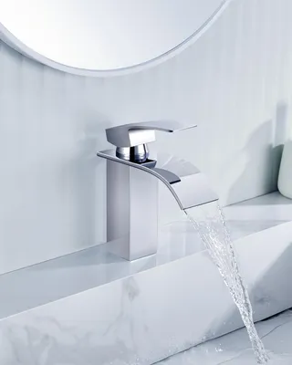 Produktbild von Wasserfall-Waschtischarmatur - Einhebelmischbatterie - Edelstahl - 1 Stück