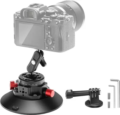 Immagine prodotto di Mount with suction cup 1/4 inch Neewer CA013 for sports cameras (DJI Action, GoPro, Insta360)