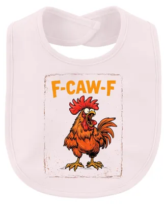Immagine prodotto di F-CAW-F, "Il gallo allegro", bavaglino per bambini, design vintage con gallo, colore rosa