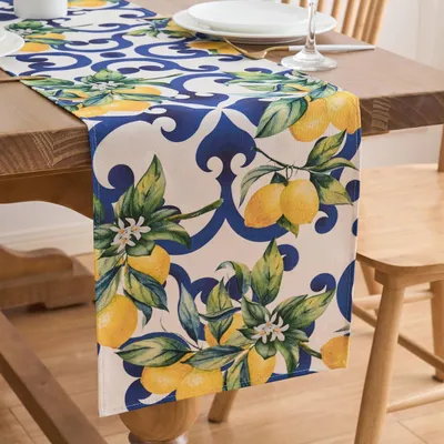 Produktbild von Moderne Tischläufer mit Zitronen - Abwaschbar und Langlebig - 33 x 183 cm - Perfekt für Festliche Dekoration
