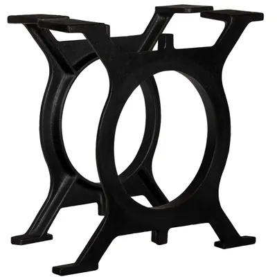 Image de The Living Store Pieds de table basse 2 pcs. Piètement O en fonte