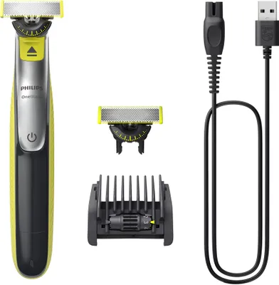 Image de Philips OneBlade 360 Face - Tondeuse à barbe et à cheveux électrique, 2 lames 360, sabot réglable 5 en 1, QP2734/30