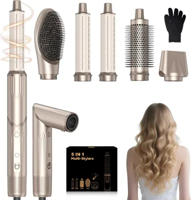 Produktbild von 5-in-1 Styling-Set – Föhnbürste – Heißluftbürste – Rundbürstenföhn – Lockenstab – 1400 W
