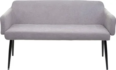 Produktbild von Sitzbank MCW-L13, Esszimmerbank Bank Polsterbank Garderobenbank Rückenlehne Armlehne Stoff/Textil 133cm  grau