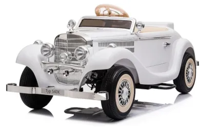 Productafbeelding van Elektrische kinderauto – "Mercedes 540K" in vintage-stijl – Officieel gelicentieerd – 12V/7Ah, vierwielaandrijving, 2,4 GHz afstandsbediening, MP3, le