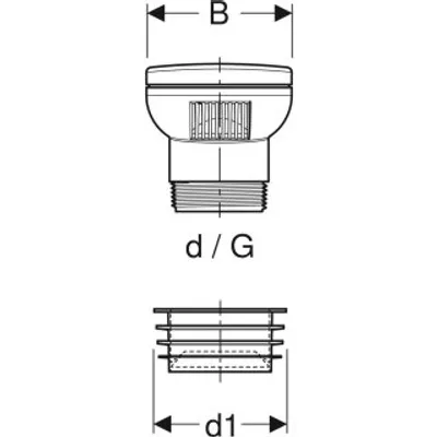 Imagen del producto de Geberit 359900001: Válvula de ventilación GRB50, 32/63