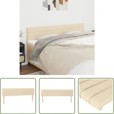 Produktbild von The Living Store Kopfteile 2 Stk. Creme 100x5x78/88 cm Stoff
