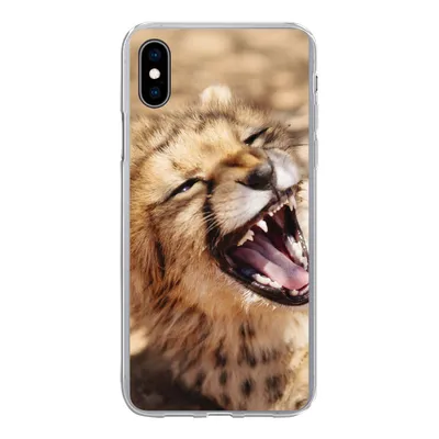 Produktbild von MuchoWow® Handyhülle Schutzhülle Hülle für iPhone Xs Gepard - Tier - Nahaufnahme Silikon Softcase Handy Hülle - Handytasche