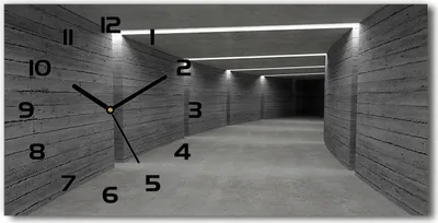 Produktbild von Wanduhr aus Glas – 60x30 cm - Glasbild - Glasuhr - Gehärtetes Glas - schwarze-zeiger - Betontunnel