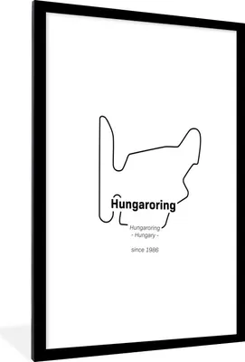 Produktbild von MuchoWow® Gerahmtes Poster Formel 1 - Ungarn - Rennstrecke 60x90 cm - Poster mit Schwarzem Bilderrahmen Wandposter Rahmen Foto Bilder - Dekoration - Wandposter Wohnzimmer - Hochwertig