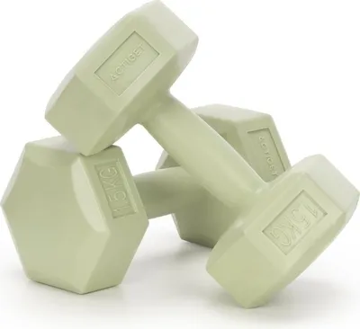 Immagine prodotto di Set di manubri ACTIGET - 2 manubri da 1,5 kg - Set di manubri per allenamento della forza, fitness, workout - verde