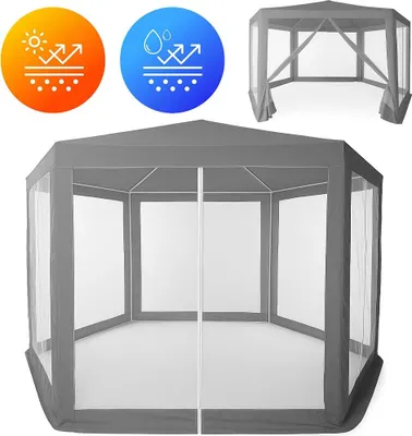 Obrázek produktu pro Zahradní obchodní pavilonový stan 2x2x2 m s moskytiérou šedá MultiGarden