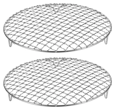2 runde Grillroste 22,5 cm Edelstahl 304 mit Füßen