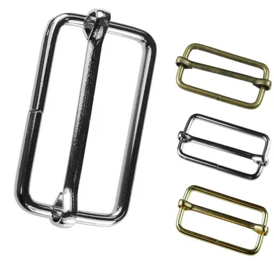 10 Regulatoren, Gurtverschieber, Verkürzer, Schnalle, 15x33mm, platin