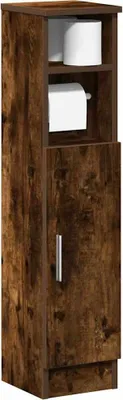 Produktbild von Möbel Badezimmerschrank mit Rollenhalter Räuchereiche 20,5x22x90 cm - Badezimmer 858501