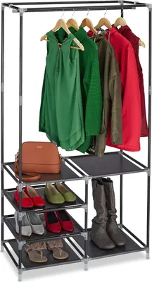 Produktbild von Schwarzes Kleiderschrank-Regal für 10 Paar Schuhe