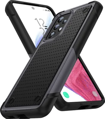 Produktbild von Für Samsung Galaxy A53 5G Hülle Militärqualität Stoßfest Hybrid 2 in 1 Hart PC Weich TPU Handyhülle Grau Schwarz