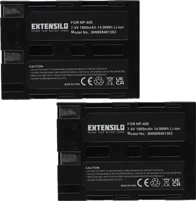 Produktbild von EXTENSILO 2x Akku kompatibel mit Pentax K10D, K20D Kamera (1900 mAh, 7,4 V, Li-Ion)