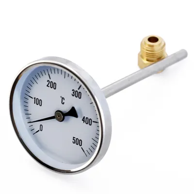 Produktbild von Thermometer 0-500°C für Pizzaofen Steinbackofen Holzbackofen E-Ofen Räucherofen | Ø 80mm Sonde 300mm Edelstahl