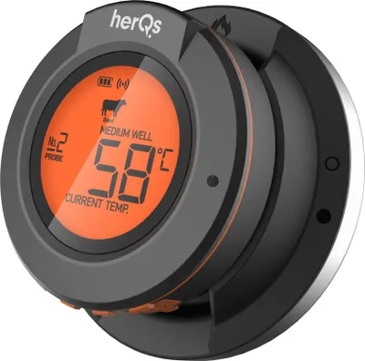 Produktbild von HerQs Dome - Grillthermometer - Bluetooth Fleischthermometer - incl. 2 sondes - Digitales Thermometer -  Mit App und Temperaturalarm - bis zu 4 Sonden - Für Ofen, Grill, Pfanne, Heißluftfritteuse