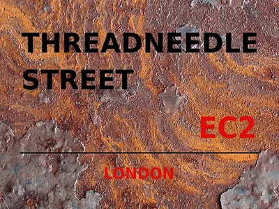 Produktbild von vianmo Holzschild 30x40 cm London Threadneedle Street EC2