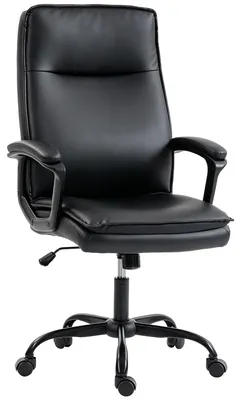 Produktbild von Ergonomischer Bš¹rostuhl, Bš¹rostuhl aus Kunstleder, h?henverstellbar, Neigungsfunktion, 360¡ã drehbar, schwarz