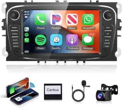 Produktbild von 64 GB Android Autoradio mit CarPlay, 7 Zoll, WiFi, Bluetooth, Navi, GPS, Rückfahrkamera
