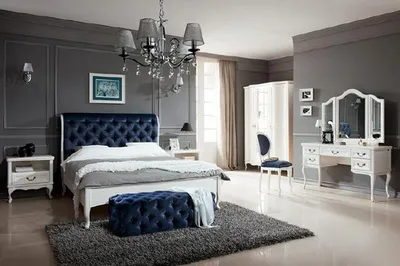 Produktbild von Schlafzimmer Set Designer Chesterfield Bett Nachttische Kommode Schrank Möbel