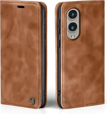 Produktbild von Handy Hülle für Samsung Galaxy S25 Edge Klapphülle Bookcase Flip Cover Handy Tasche Etui Farbe: Hellbraun