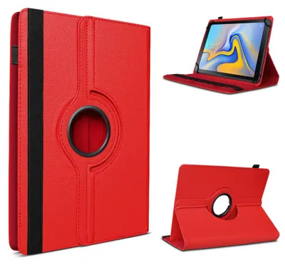 Produktbild von Tablet Hülle für Doogee U9 / U10 / U10 Pro / U11 Tasche Schutzhülle 360 Grad DrehbarFarben:Rot