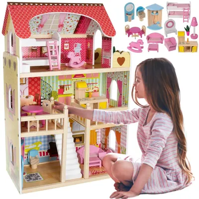Zdjęcie produktu dla Drewniany domek dla lalek - willa D11252