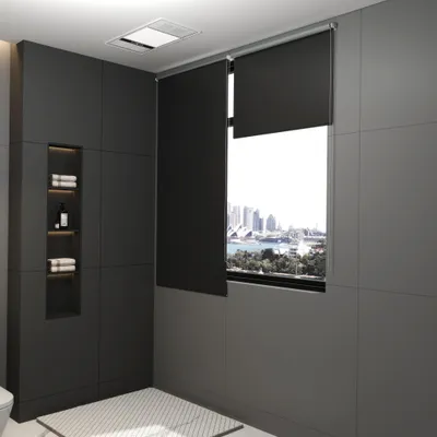Obrázek produktu pro UISEBRT Blackout roleta černá 110x210cm, termální roleta se stříbrným povrchem, neprůhledná a tepelně ochranná, okenní roleta bez vrtání do ložnice kanceláře