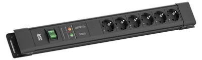 Zdjęcie produktu dla BACHMANN CONNECTUS 6xCEE7/3, 1xGVS 1xswitch 2.0m CEE7/7 Czarny