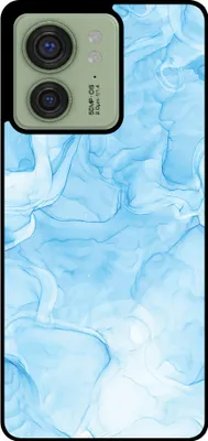 Produktbild von Smartphonica Handytasche Passend für Motorola Edge 40 mit Marmordruck - TPU Rückendeckung Fall Marmor Design - Hellblau