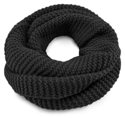 Productafbeelding van Damen sjaal, gebreide sjaal, buisvormige sjaal, winter sjaal, effen kleur, Neverless®, zwart, one size