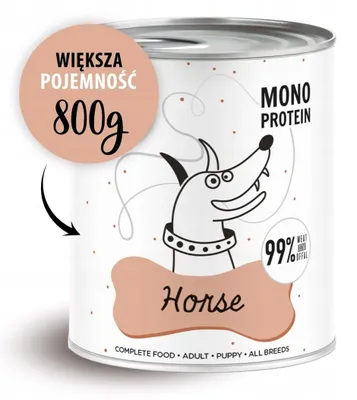 Zdjęcie produktu dla Karma mokra dla psa Paka Zwierzaka Pepe Horse 99% koń 800g