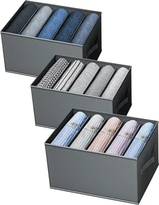 Produktbild von Famanu Kleiderschrank Organizer Set von 3 - Faltbar & Platzsparend