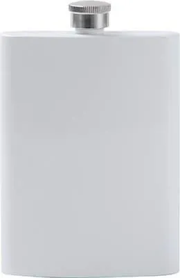 Produktbild von Signmart - Doppelwandiger Flachmann in Weiß - Edelstahl - 7oz / 200ml