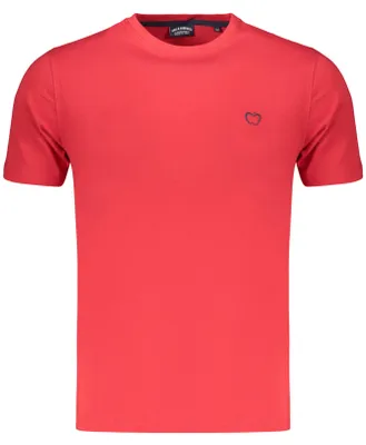 Produktbild von Herren Kurzarm T-Shirt Rot – Rundhals mit Stickerei und Logo
