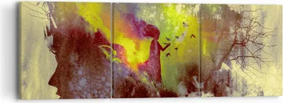 Produktbild von Bild auf Leinwand - Leinwandbild - Gesicht Grafik Abbildung Mädchen - 90x30cm - Wand Bild - Wanddeko - Leinwanddruck - Bilder - Kunstdruck - Wanddekoration - Leinwand bilder - Wandkunst - CA90x30-3195