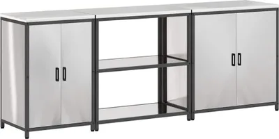 Produktbild von Aufbewahrungsset für die Küche mit Regal 3 pcs Silber Edelstahl