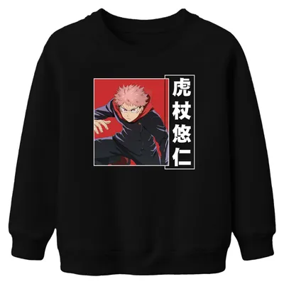 Immagine prodotto di Jujutsu Kaisen Yuji Itadori Anime Manga Gift Fan Action Unisex Kids Felpa Pullover, Nero, 140