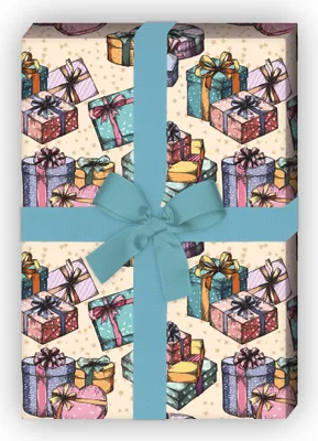Produktbild von Schönes Geschenkpapier mit Geschenken für 1001 Anlass, beige - G10072, 32 x 48cm