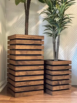 Immagine prodotto di Fioriera in legno - fioriera per balcone - doghe in legno - 70 cm