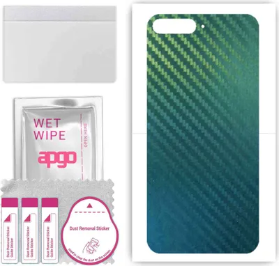 Produktbild von apgo Rückseite Schutzfolie, Skin, kompatibel mit Huawei Y6 (2018), Hinten Displayschutzfolie aus Vinylfolie, kratzfest, einfache Montage - Kohlenstoff-Chamäleon CAKA1