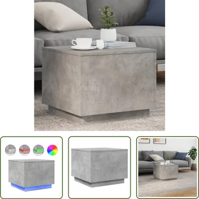 Immagine prodotto di The Living Store Tavolino con luci LED grigio cemento 50x50x40 cm