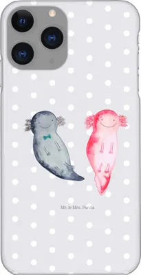 Produktbild von Mr. & Mrs. Panda Iphone 11 Pro Handyhülle Axolotl Freundin - Grau Pastell - Geschenk, Lurch, Premium Kunststoff, Handy Case, Valentinstag, Verliebt, Liebe