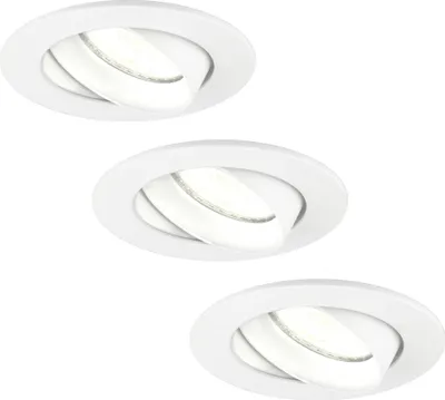 Produktbild von Ledvion 3er Set LED Einbaustrahler Rund Weiss 3W dimmbar Neutralweiss