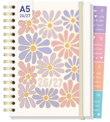 Produktbild von Häfft-Timer Fancy 2026/2027 / A5 / Flower Power rosé / Häfft-Verlag