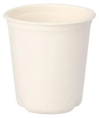 Produktbild von 50 Trinkbecher Zuckerrohr "pure" 0,1 l Ø 6,3 cm · 6,5 cm weiss für Heißgetränke
